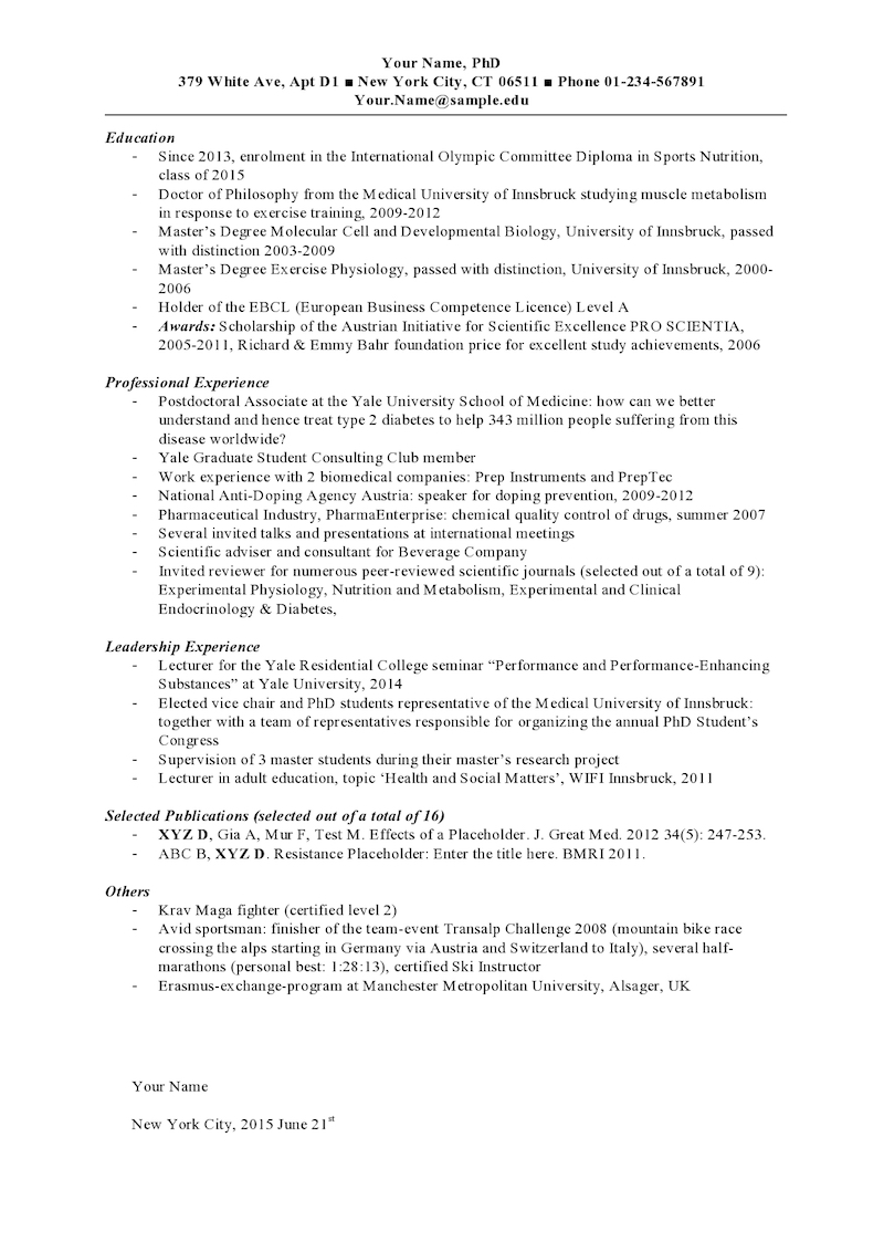 resume template for germany