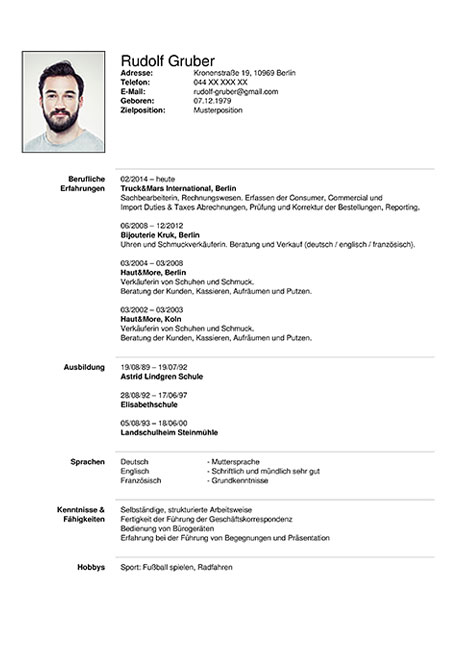 Format Of German Tabular CV Question PrepLounge